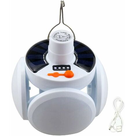 Lampe de camping solaire LED rechargeable, 5 modes SOS étanche
