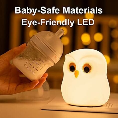 Veilleuse enfant hibou, cadeau d'anniversaire, décoration de chambre pour  bébé enfant, lampe LED en silicone