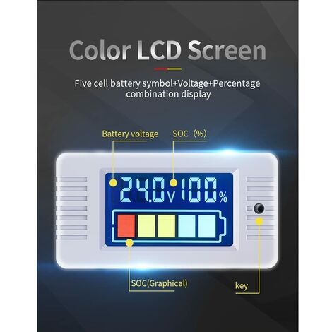 Moniteur de capacité de batterie 8-100v Testeur Pourcentage de