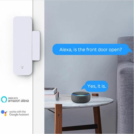 Alarme maison Sans Fil WiFi Capteur de Porte Fenêtr Intelligent, Télécommande Low Energy Alarme Maison （Blanc）