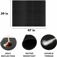 Alfombrilla ignífuga para chimenea - Alfombrilla para barbacoa - Alfombrilla para parrilla - Alfombrilla ignífuga para chimenea - Protector de suelo para estufa, chimenea, barbacoa y parrilla 100 x 120 cm
