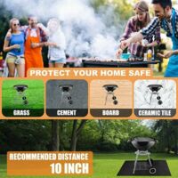 Alfombrilla ignífuga para chimenea - Alfombrilla para barbacoa - Alfombrilla para parrilla - Alfombrilla ignífuga frontal para chimenea - Protector de suelo para estufa, chimenea, barbacoa y parrilla 100 x 120 cm