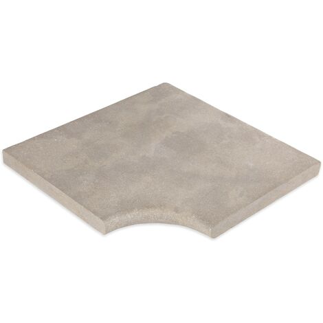 Angle Rentrant pour margelles Pierre Naturelle Atlas - 45,5x45,5x3 cm - Bord rond - Beige (1/2)