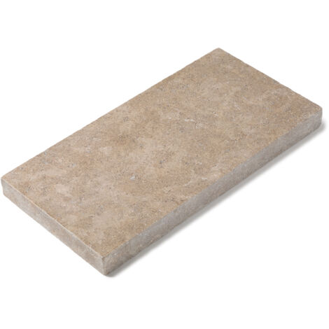 Margelle de piscine Pierre Naturelle Sinai - 60x30x5 cm - Bord droit - Beige