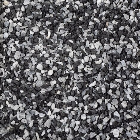 Gravier décoratif marbre bleu gris-basalte noir 8-16 mm – Big bag 500 kg (environ 10 m²) – Finition concassée pour aménagements extérieurs