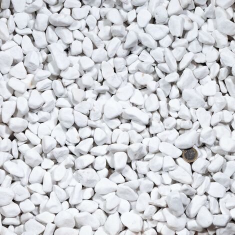 Galet Blanc Pur Qualité Supérieure - 16/25 mm - Sac de 20 kg (0,3 m²)