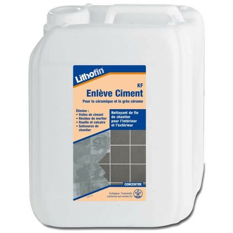 Lithofin Kf Enlève Ciment 5 L - Nettoyant De Fin De Chantier Carrelage