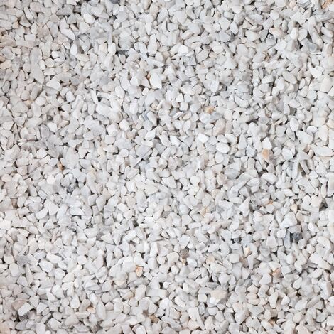 Gravier marbre blanc carrare 8-12 mm – Sac 20 kg (0,4 m²) – Finition concassée pour dallages stabilisateurs – Pierre naturelle décorative