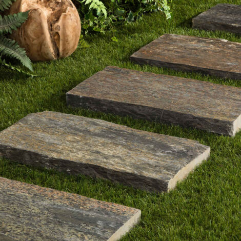 Pas Japonais Schiste Naturel Brut - 60x30 cm - Gris