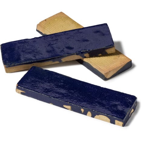 Zellige véritable Carrelage Artisanal - 5x15 cm - Bleu Nuit (vendu par boîte de 0,5m²)