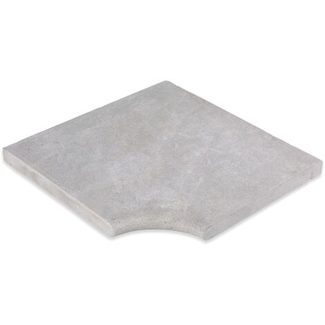 Angle Rentrant pour margelles Pierre Naturelle Atlas - 45,5x45,5x3 cm - Bord rond - Gris (1/2)