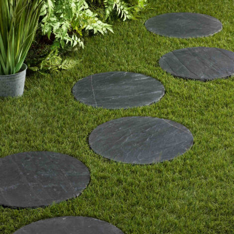 Pas Japonais Ardoise Naturelle - Rond 40 cm - Gris