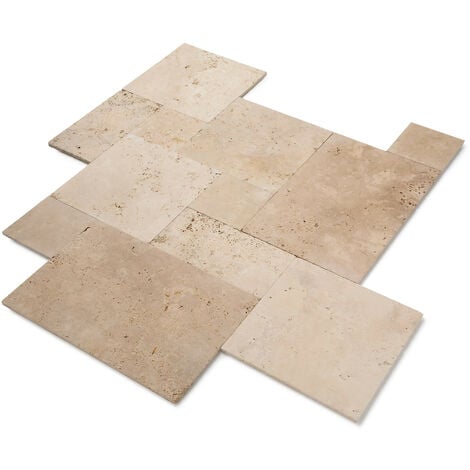 Carrelage Travertin 2nd choix - Opus 4x1,2 cm - Beige Light (vendu par paquet de 0,74 m²)