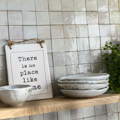 Zellige véritable Carrelage Artisanal - 5x5 cm - Gris Cielo (vendu par plaque de 0,09 m² - 30x30 cm)
