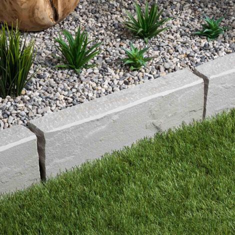 Bordure de jardin pierre naturelle Grès Kandla - 50x20x8 cm - Gris