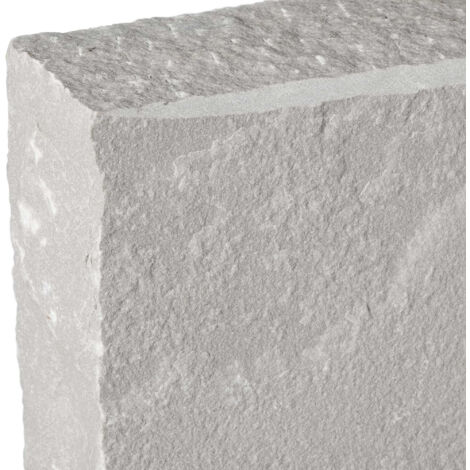 Bordure En Pierre Naturelle Travertine – Crayon Gris Antique 30.5x1.5cm – Mat Et Résistant Au Gel