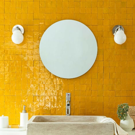 Zellige véritable Carrelage Artisanal - 5x5 cm - Jaune Moutarde (vendu par plaque de 0,09 m² - 30x30 cm)