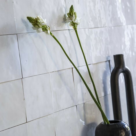 Zellige véritable Carrelage Artisanal - 10x10 cm - Blanc Neige (vendu par boîte de 0,5m²)