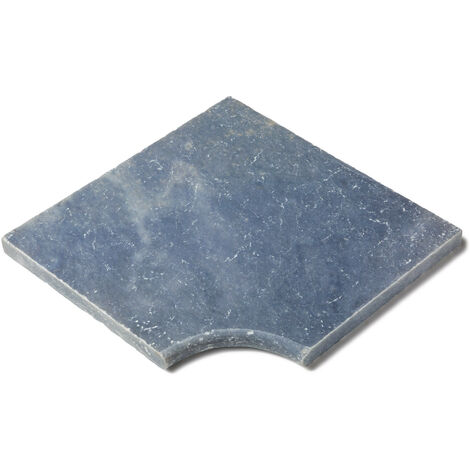 Angle Rentrant pour margelles Pierre Naturelle Adana - 45,5x45,5x3 cm - Bord rond - Gris Bleu (1/2)