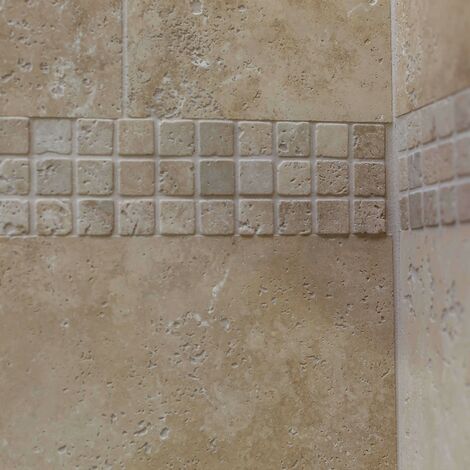 Mosaïque Travertin 1er choix - 2,3x2,3x1 cm - Beige Light (vendu par plaque de 30,5x30,5 cm)