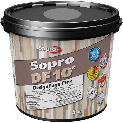 Sopro Mortier à joint pour carrelage de sol et mural Sopro DF 10 Flexible gris n° 15 5kg Gris