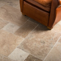 Carrelage travertin 1er choix opus 4x1,2 cm – Nuancé pour intérieur et extérieur – Paquet de 0,74 m² – Résistant aux intempéries