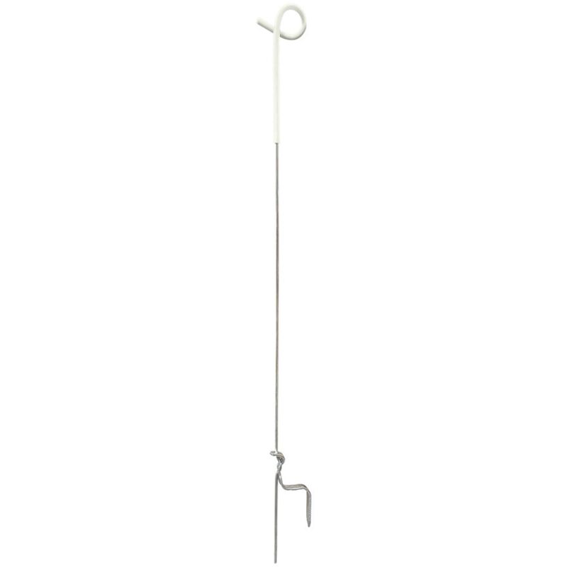 30 Piquets En Acier Avec Isolateur Et Marchepied - Hauteur 105 Cm - Peinture Blanche - Pour Clôtures, Jardin, Agricole