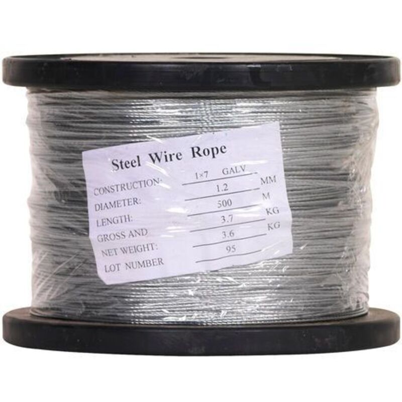 Câble Métallique Treuil BOROCO 4mm X 12m - Acier Galvanisé 2000 LBS - Pour Levage Et Bricolage