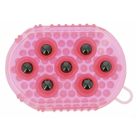 Gant double face étrille et massage rose (1/3)