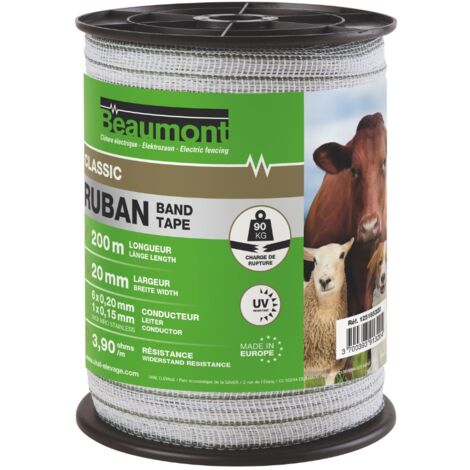 Ruban blanc et vert 20mm / 200m CLASSIC (1/2)