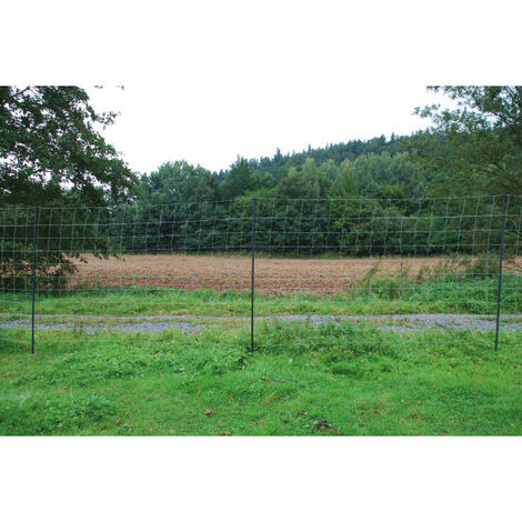 Filet anti-loup 25 m h 170 cm – 11 piquets double pointe – 12 fils horizontaux – 11 fils conducteurs en cuivre et inox