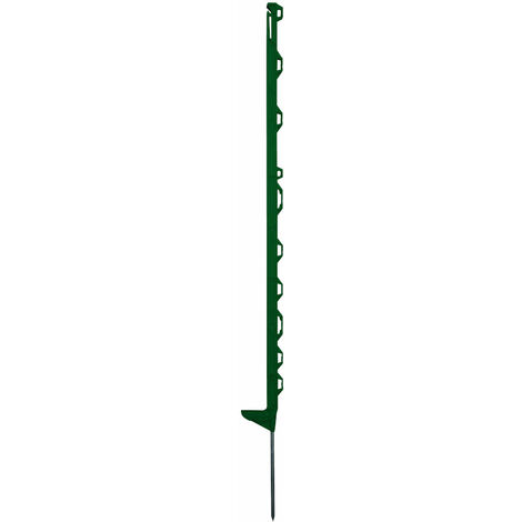 Horizont – Lot de 10 piquets verts 115 cm en polypropylène – Pointe en acier galvanisé 9 mm – Traitement anti-UV 3 ans – 11 œillets
