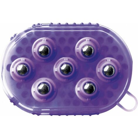 Gant double face étrille et massage violet (1/3)
