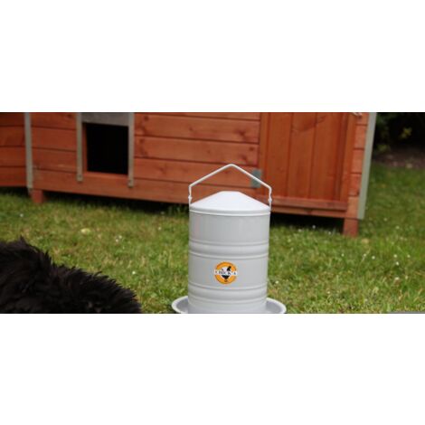 Abreuvoir en métal gris, 20 L