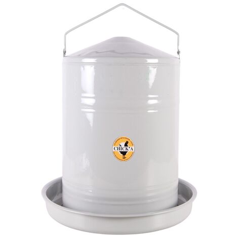 Abreuvoir en métal gris, 20 L