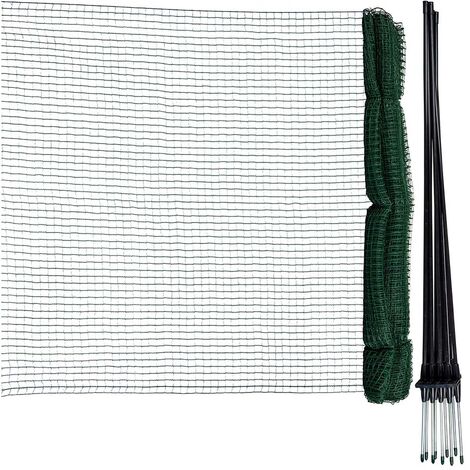 Horizont – Filet pour volaille petites mailles 15 m – Hauteur 90 cm – Mailles 1,7 x 1,7 cm – 9 piquets en fibre de verre inclus