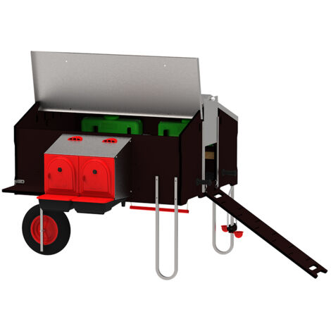 Poulailler mobile pour 10 poules – Métal galvanisé et panneaux phénoliques – Dimensions 2.29x1.52x1.23m – Accès facile pour nettoyage – Copele