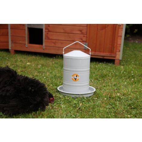 Abreuvoir en métal gris, 3 L