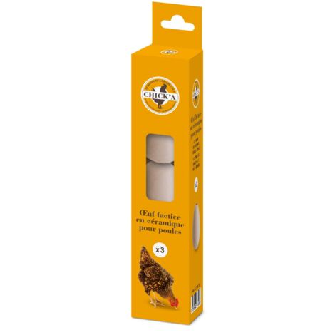 3 œufs factices en céramique pour poule CHICK'A