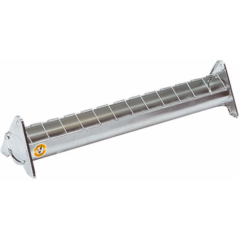 Mangeoire en acier galvanisé à grille mobile 50 cm pour 20 poussins – Conception robuste en tôle – Accès facile à la nourriture – Chick'A