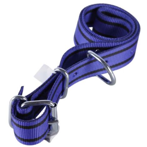 Collier en nylon double 125 x 4 cm bleu (1/2)