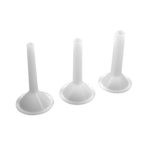 Accessoire de hachoir Farceur de saucisses – Set de 3 entonnoirs 15-20-25mm – Plastique blanc pour mise en boyaux – Compatible hachoir N°22 – Reber