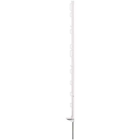 Horizont – Lot de 10 piquets plastiques blancs 105 cm – 9 œillets pour fixation – Piquets pour grillage et aménagement extérieur