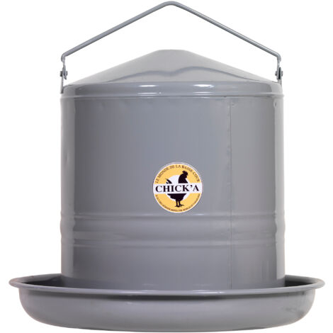 Abreuvoir en métal gris, 10 L