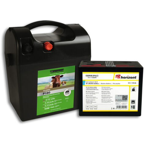 Beaumont – Poste à pile P180 9V 170Ah – Alimentation 9V/12V – Tension 8500V – Distance jusqu'à 4 km sans végétation