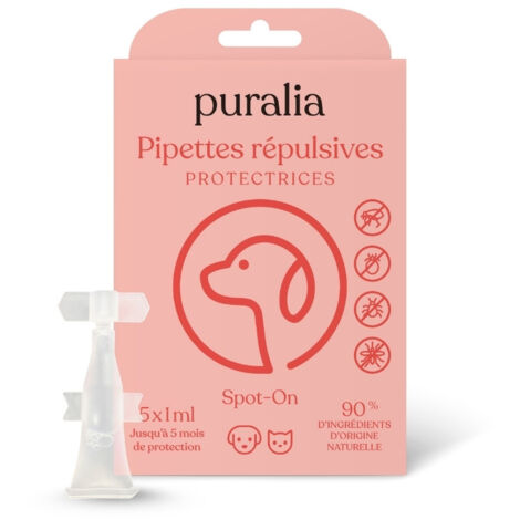 5 pipettes répulsives Spot-on 1 ml PURALIA (1/5)
