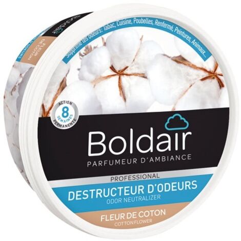 Désodorisant voiture gel 300g – Élimine les odeurs de tabac, cuisine, animaux – Actif jusqu'à 8 semaines – Pour surfaces jusqu'à 30m² – Boldair