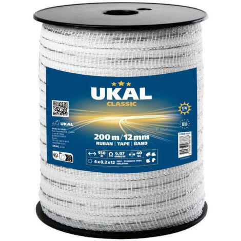 Ruban 12 mm blanc CLASSIC 200 m UKAL (1/3)