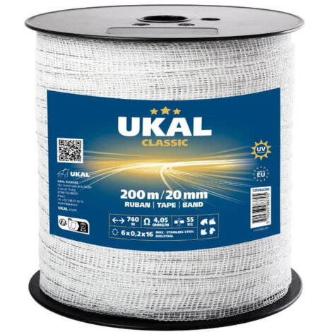Ruban 20 mm blanc CLASSIC 200 m UKAL