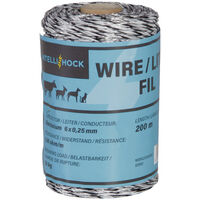 Fil de clôture électrique 200 m – Conducteur aluminium 6 x 0,25 mm – Résistance 0,18 ohm/m – Résistant aux UV